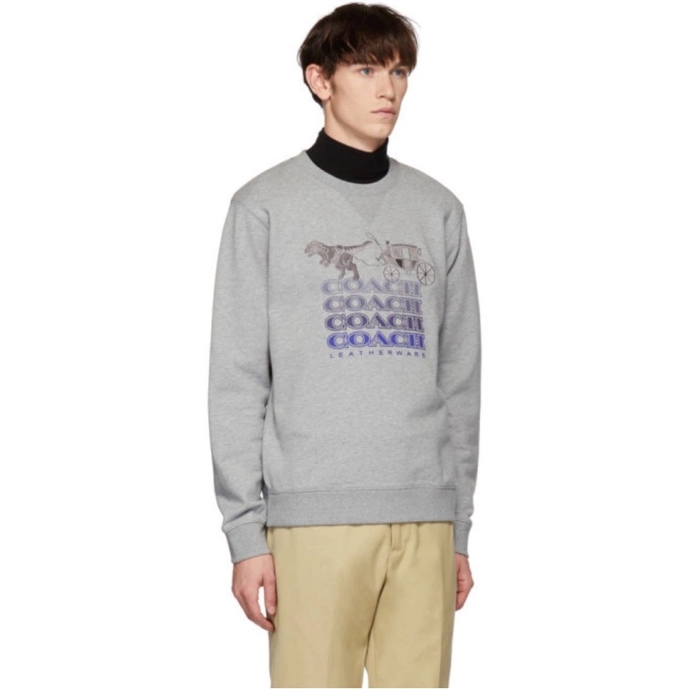 Men’s Coach Gray Sweatshirt with Graphic Design size Small, oversized fit